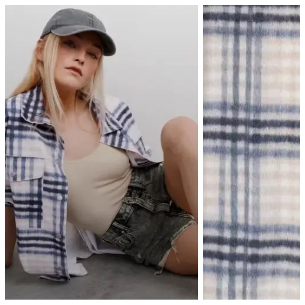 NWT. Zara Faux Suede Check Overshirt. Size XS. - Picture 2 of 8